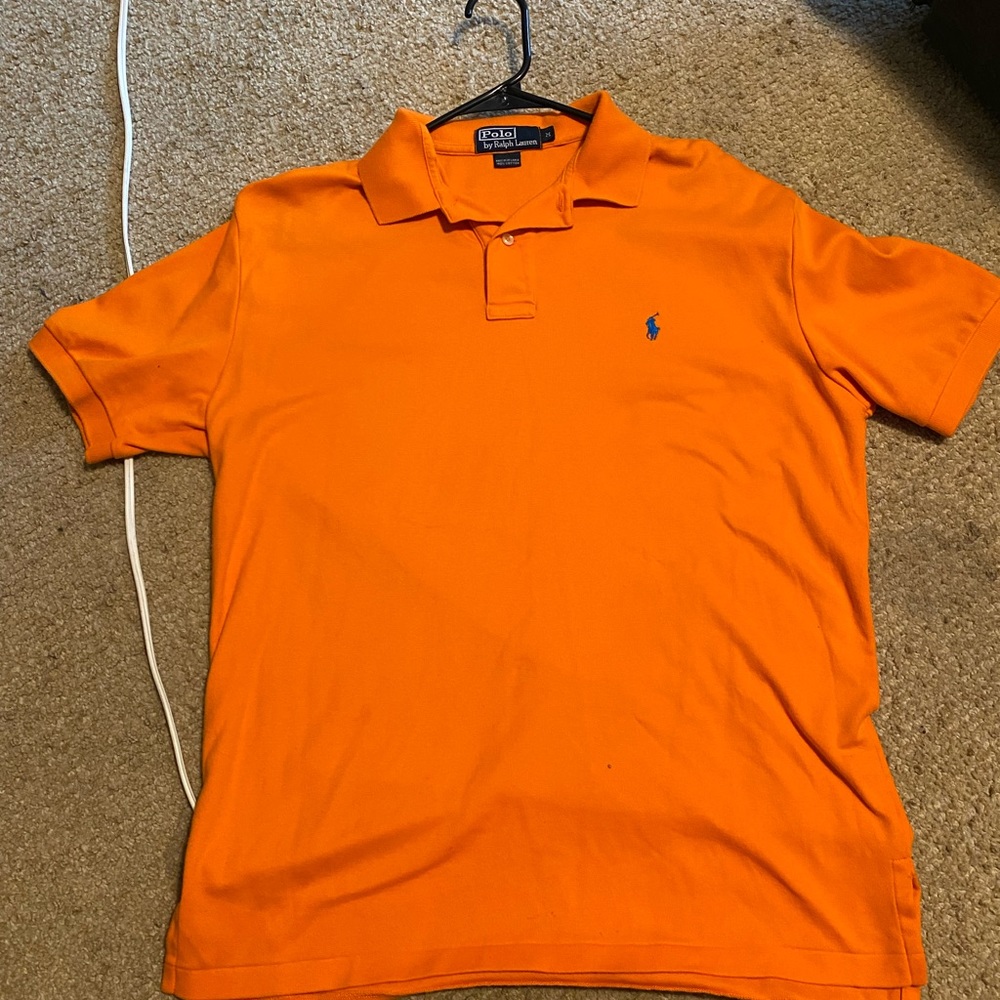 polo Ralph Lauren, bright orange with light blue logo